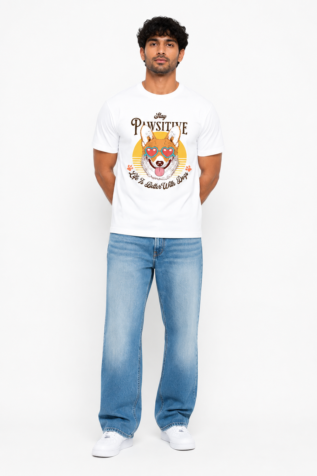 Stay Pawsitive Corgi T-Shirt